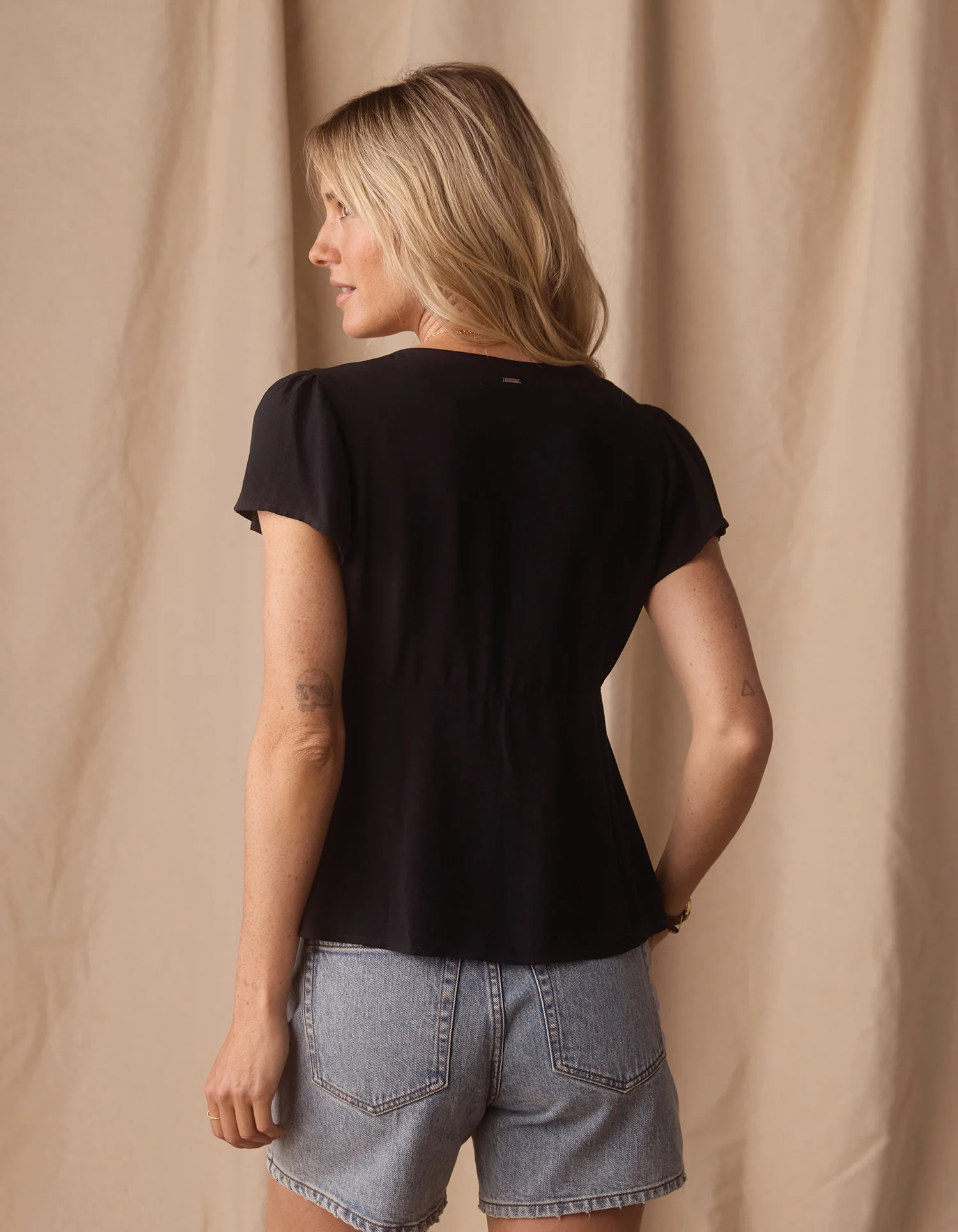 Aria Crepe Emily Blouse in Black - Image 8