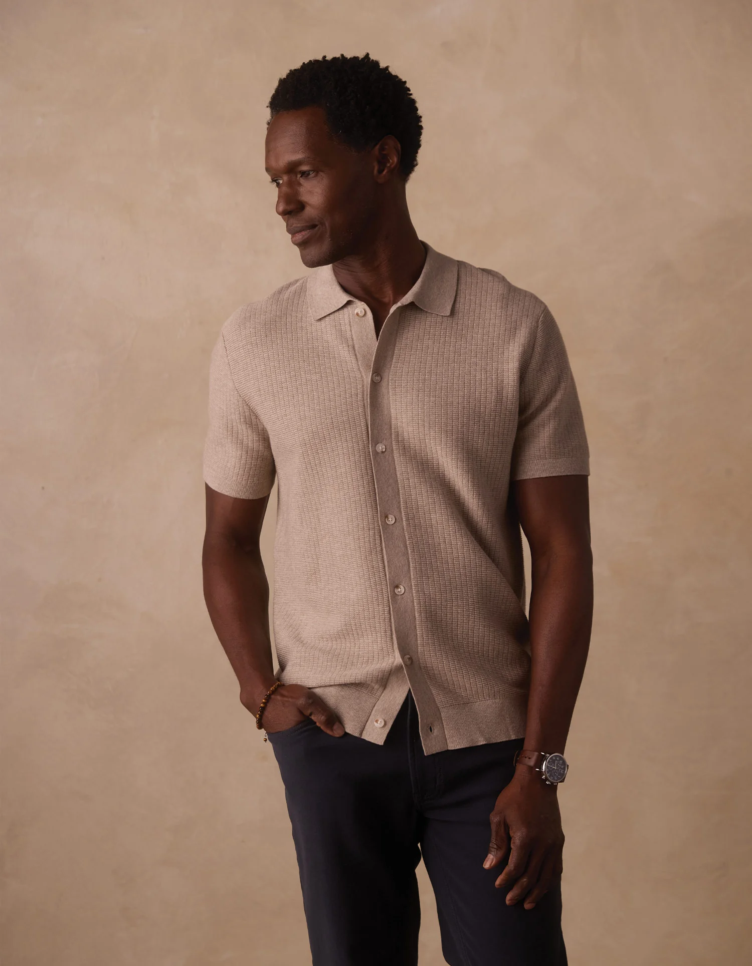 Breezeknit Button Up in Flax - Image 6