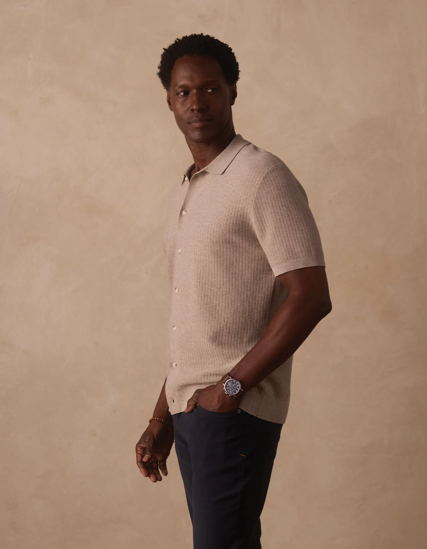 Breezeknit Button Up in Flax - Image 7
