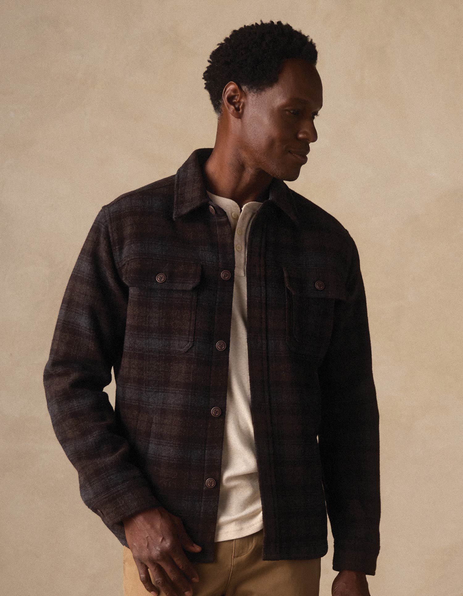 Brightside Flannel Lined Workwear Jacket in Brown Plaid - Image 4