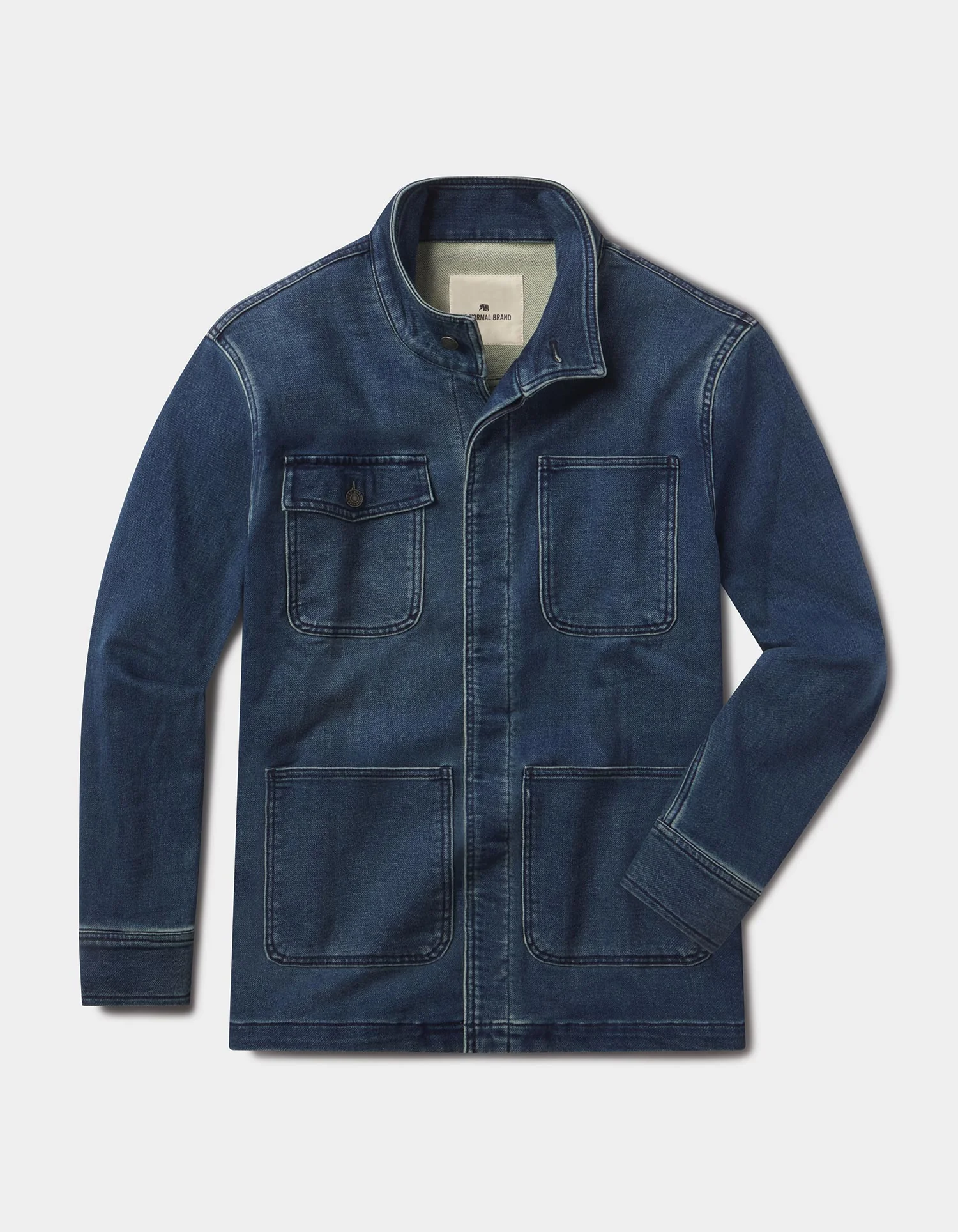 Comfort Terry Jean Chore Coat in Dark Wash - Image 3