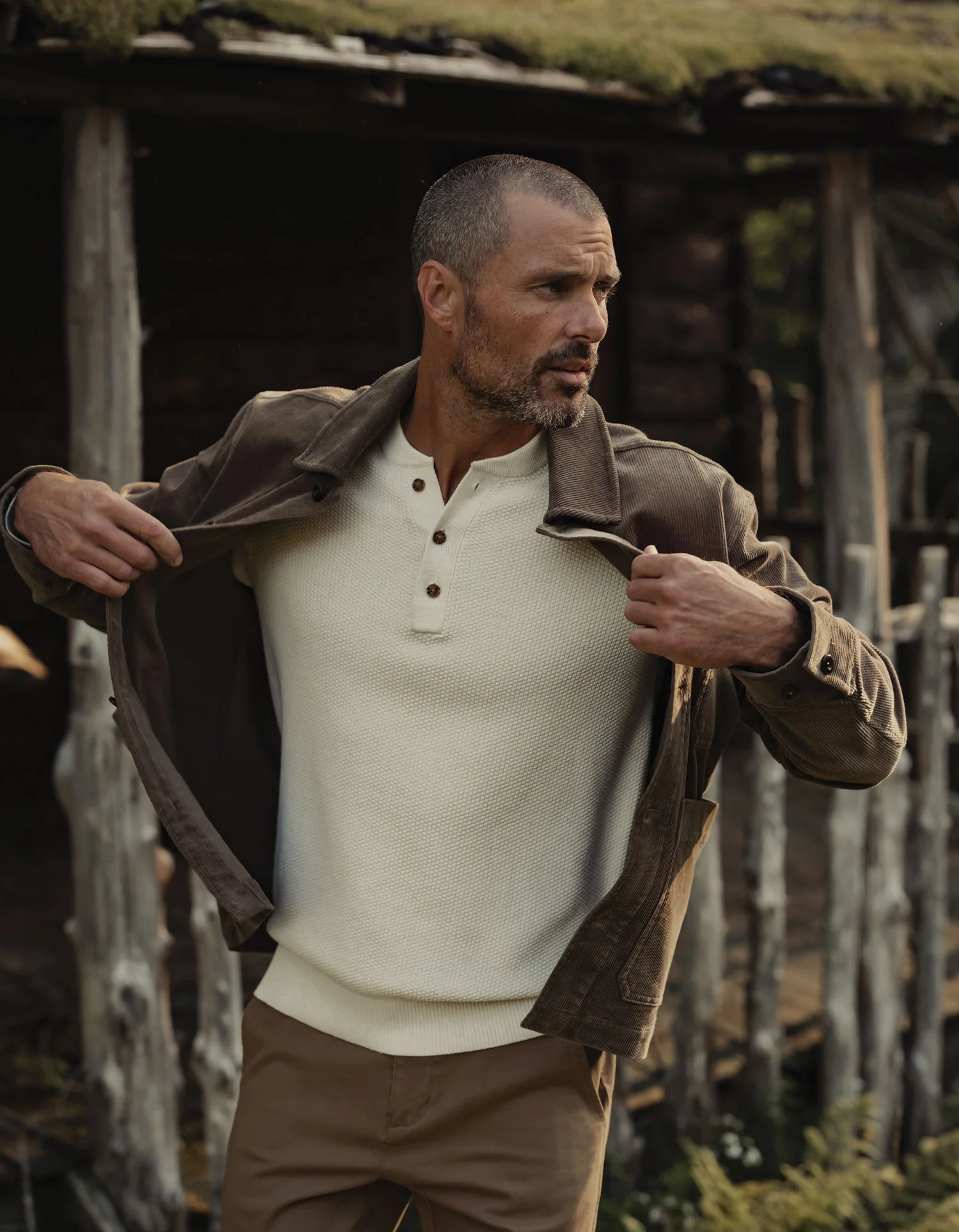 COOLMAX® Textured Sweater Henley - Image 2
