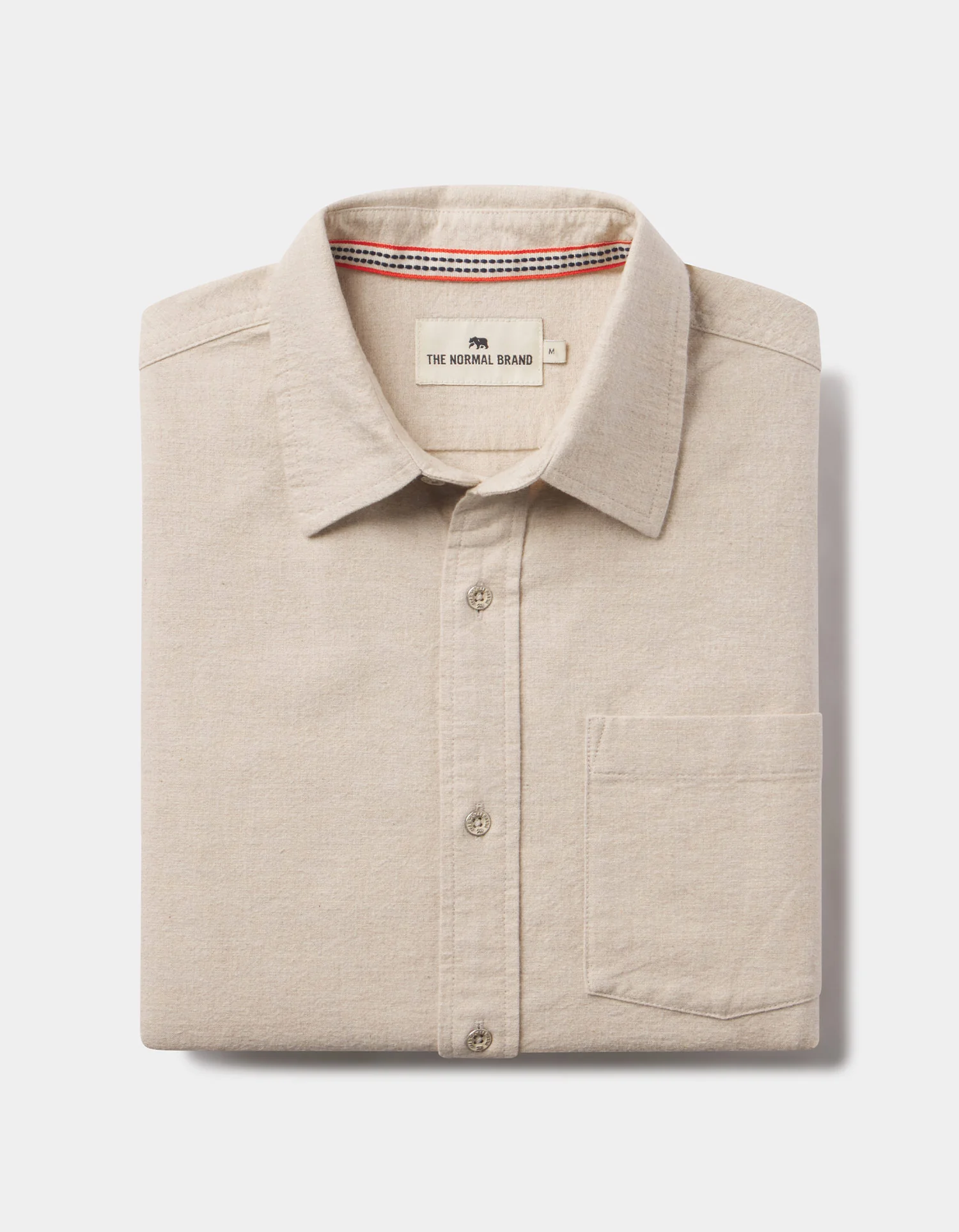 Fairbanks Brushed Chamois Button Up in Fossil - Image 2