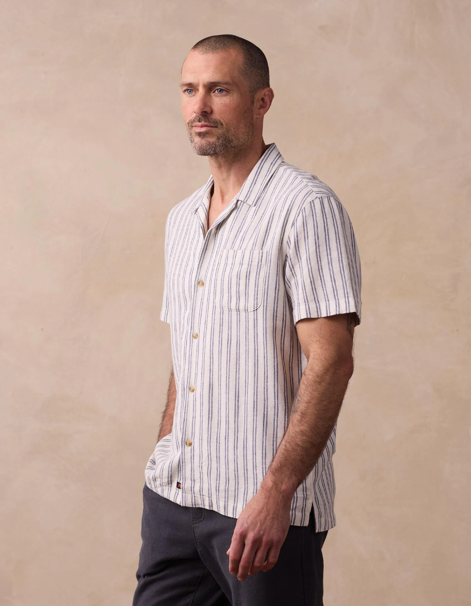 Freshwater Camp Shirt in Vintage Blue Stripe - Image 4