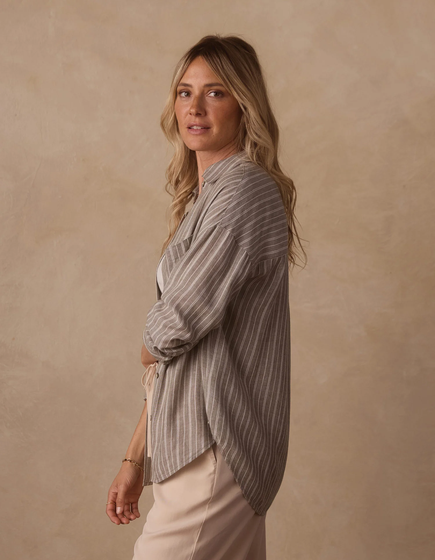 Freshwater Overshirt in Moss Stripe - Image 6