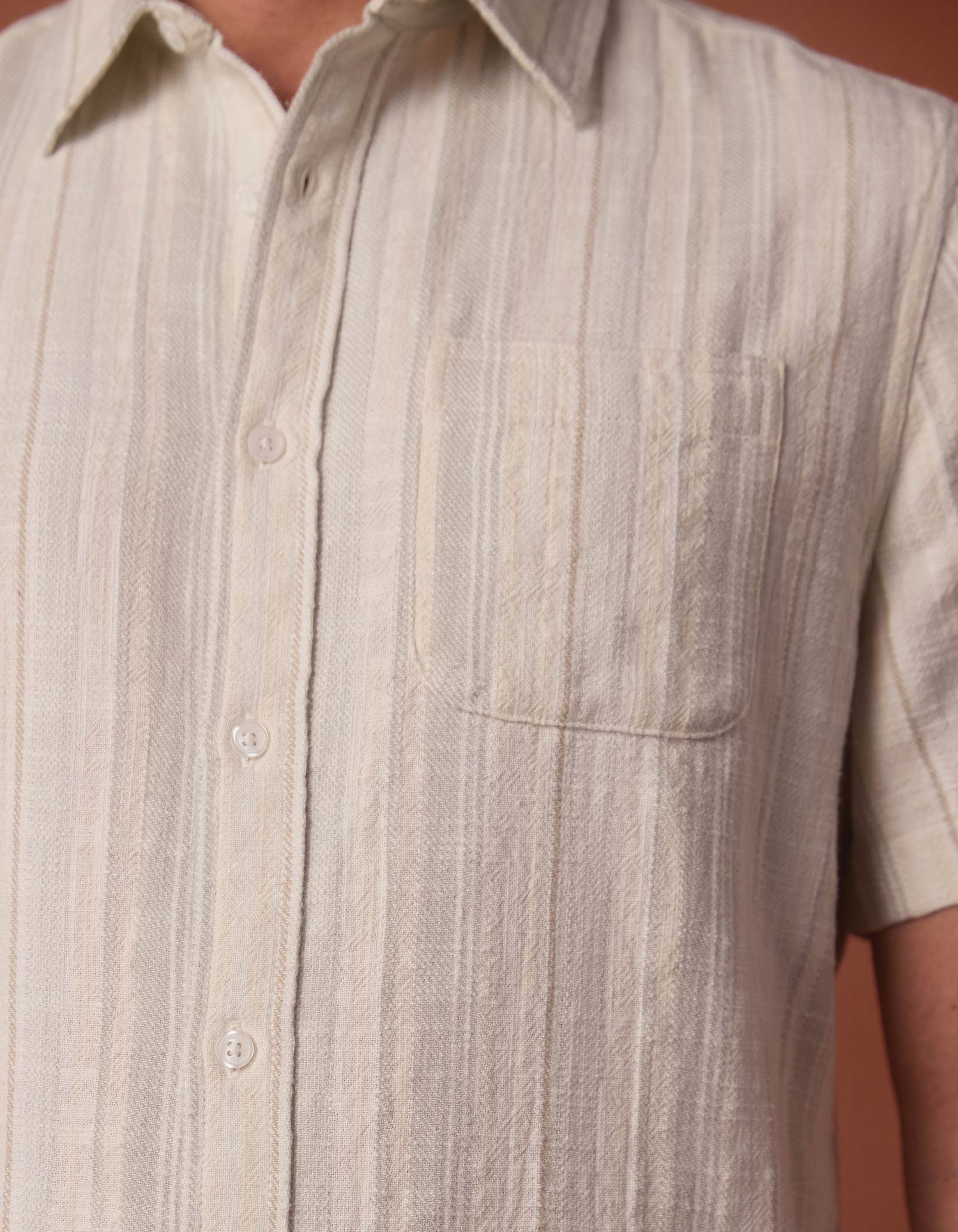Freshwater Short Sleeve Button Up Shirt in Sea Glass Stripe - Image 4