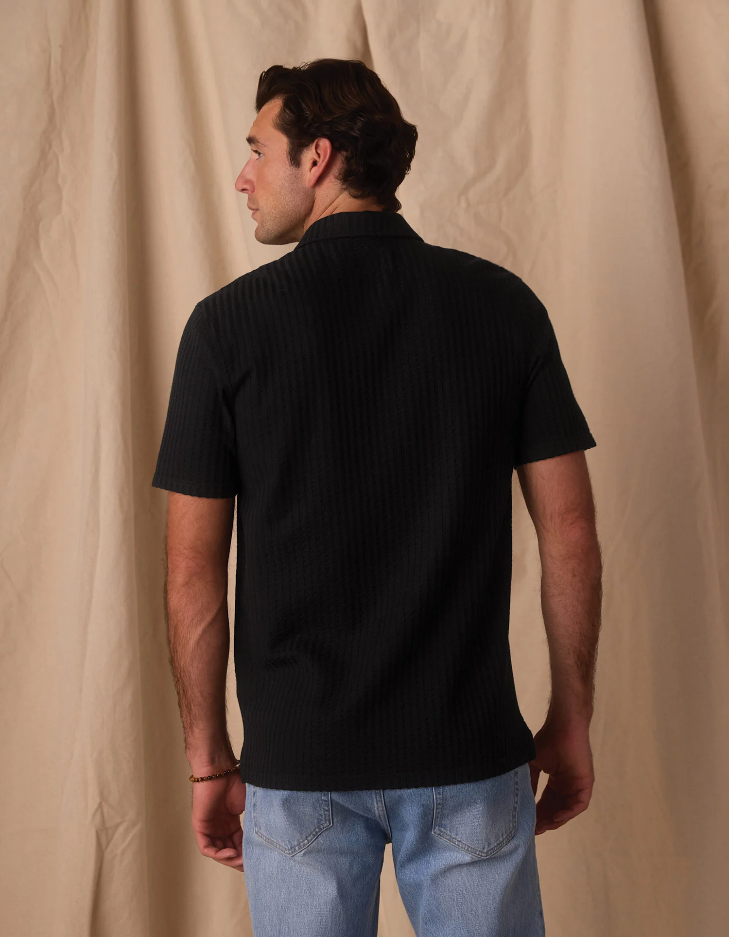 Knit Getaway Button Up in Black - Image 5