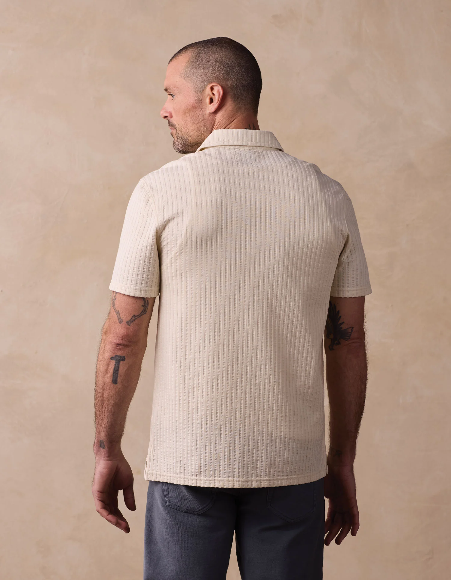 Knit Getaway Button Up in Stone - Image 6