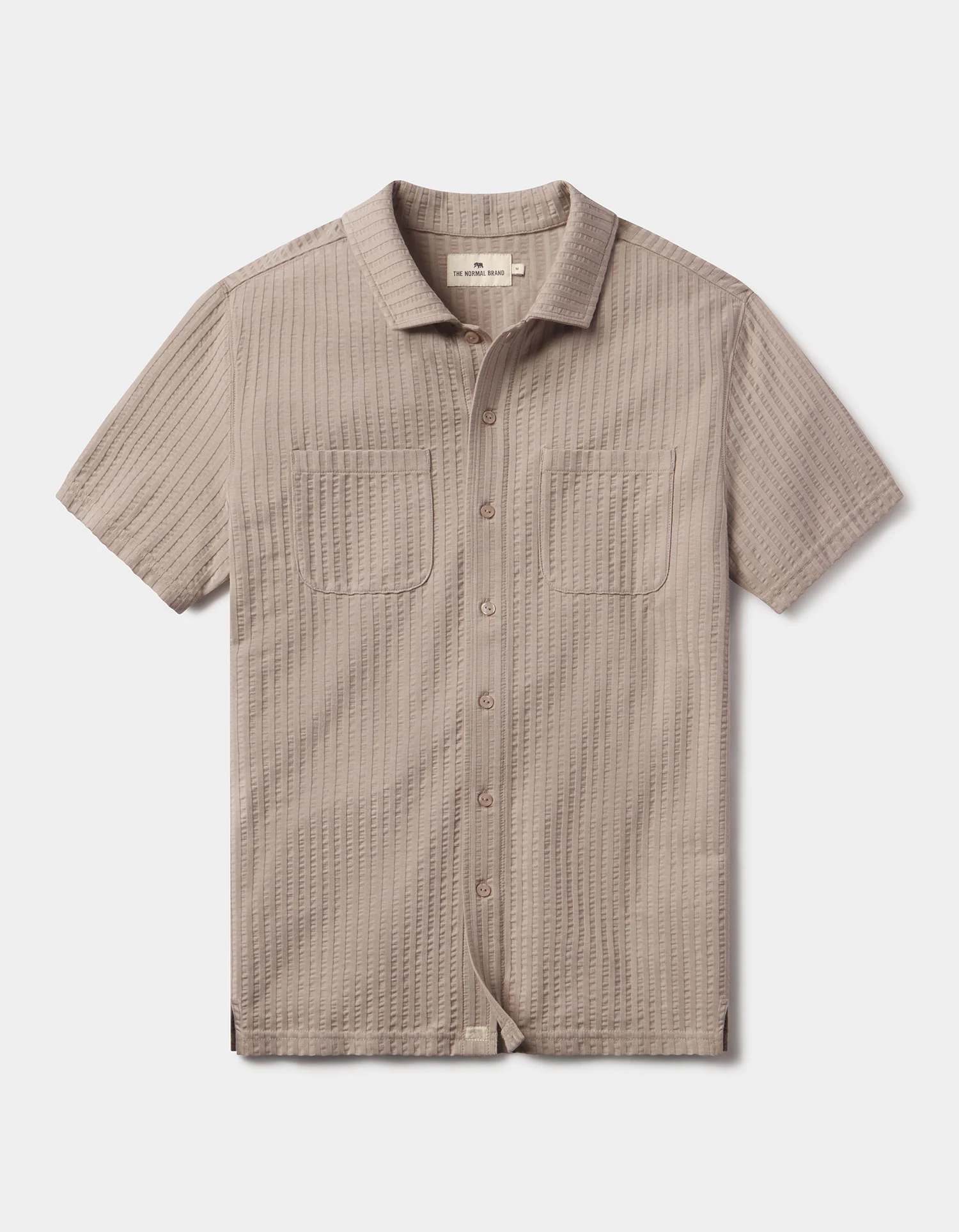 Knit Getaway Button Up in Taupe - Image 2