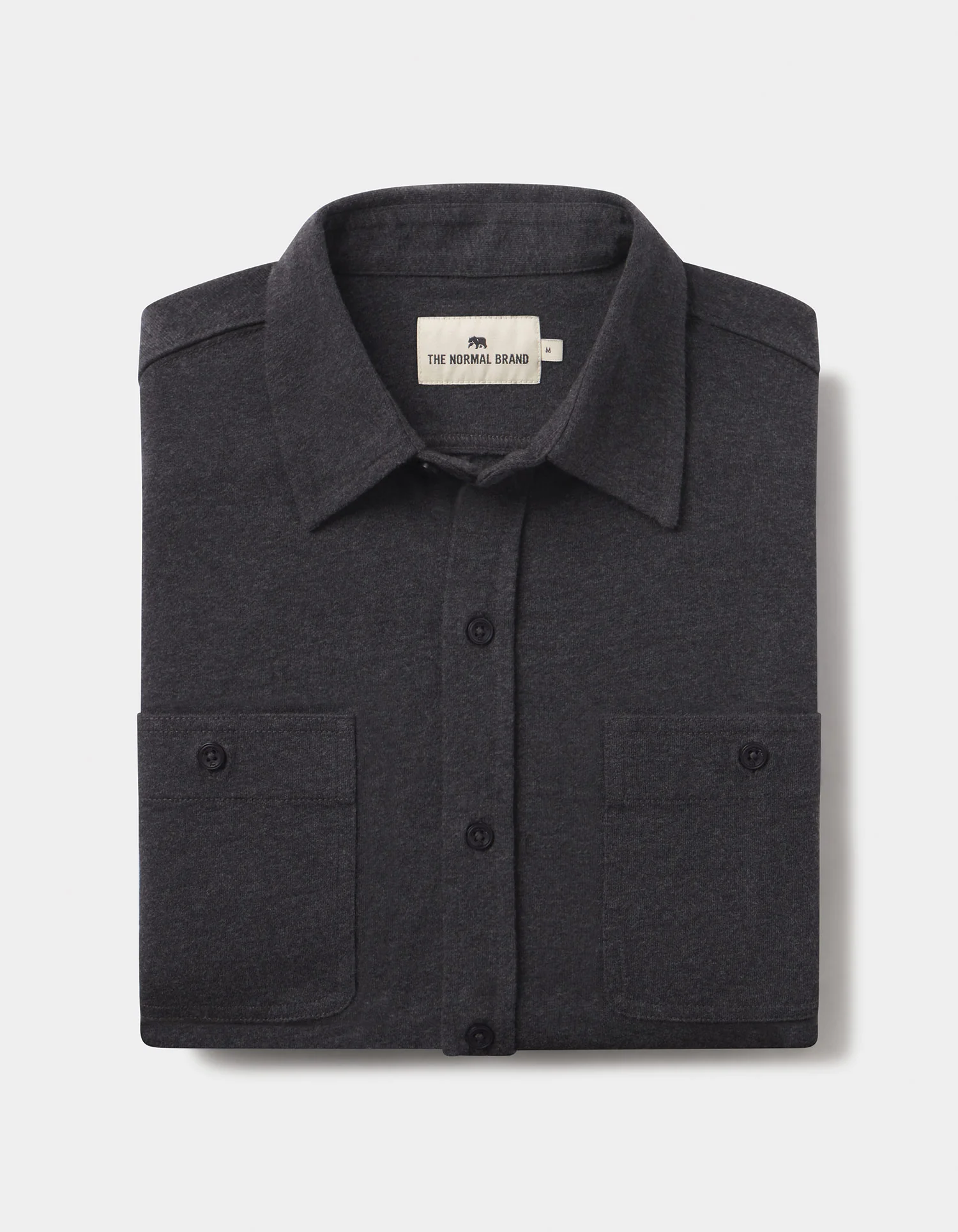 Lennox Jersey Button Up in Heather Charcoal - Image 2