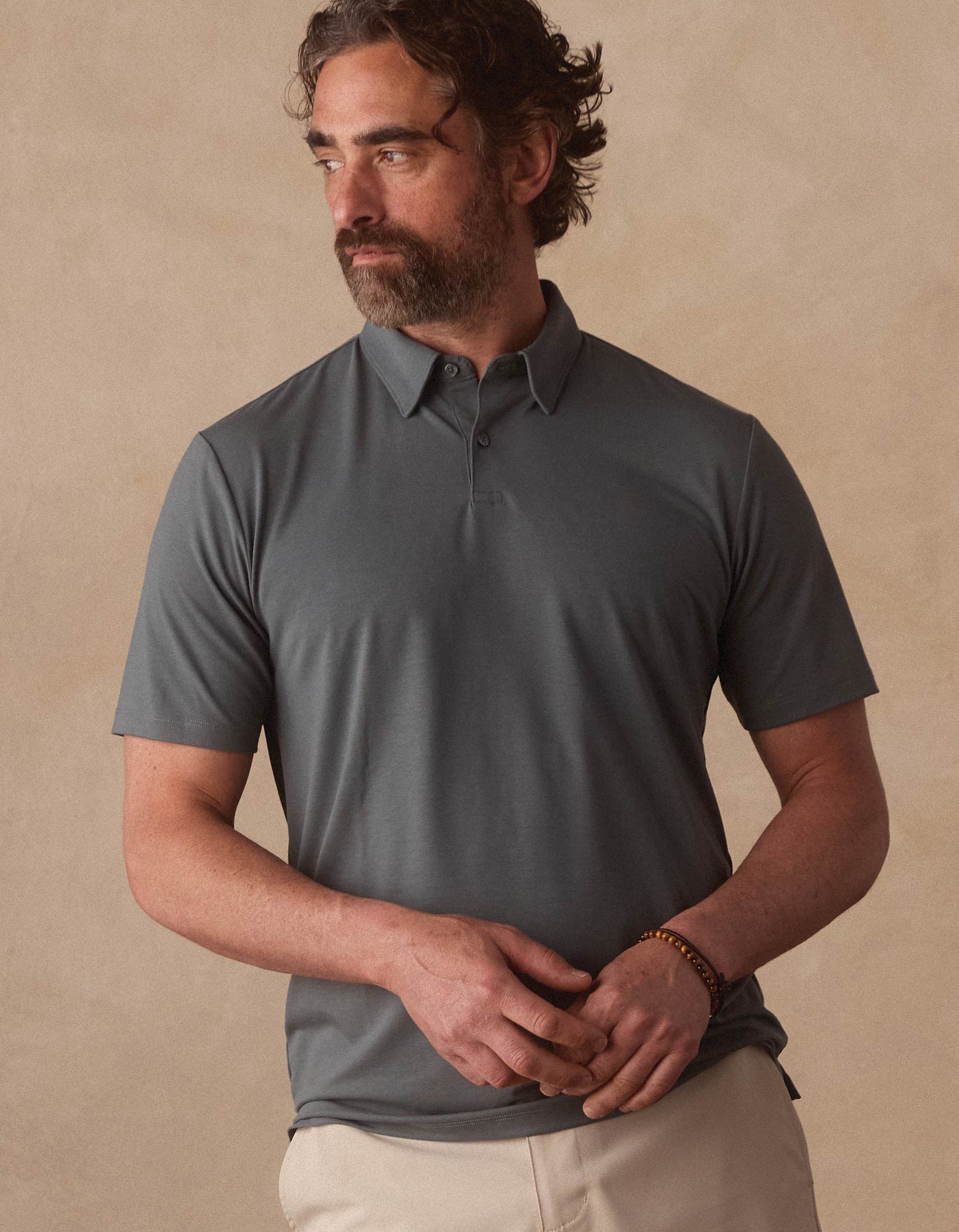 LuxeJersey Polo in Mediterranean Green