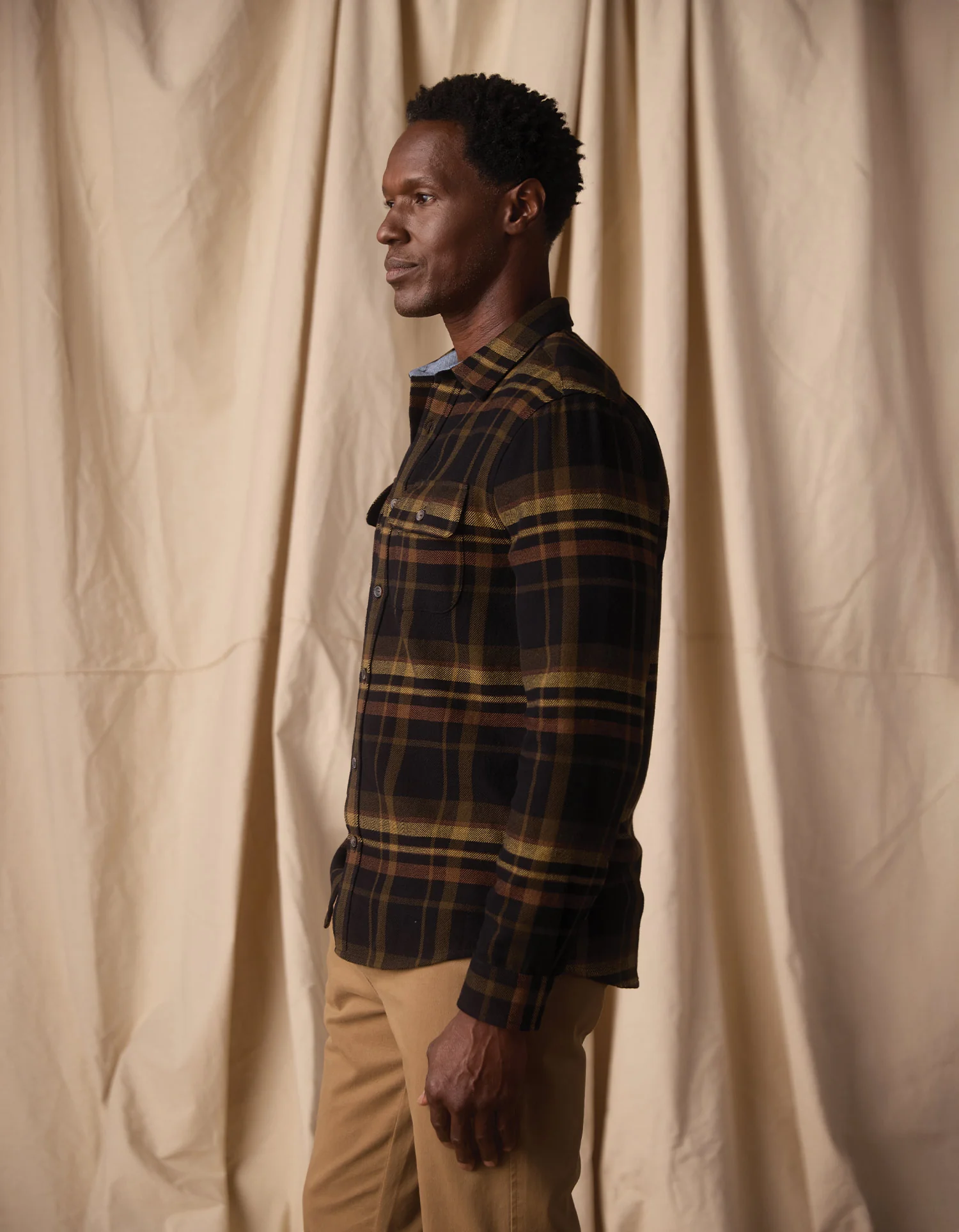 Mountain Overshirt in Black Plaid - Image 5