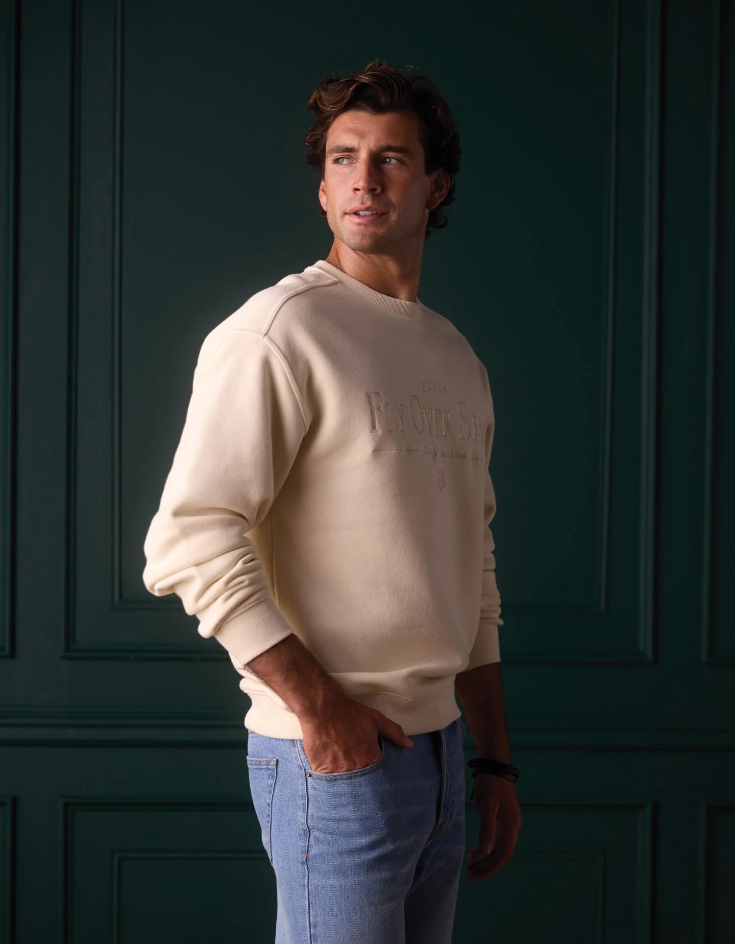 Normal Fleece Graphic Pullover in Ivory - Image 5