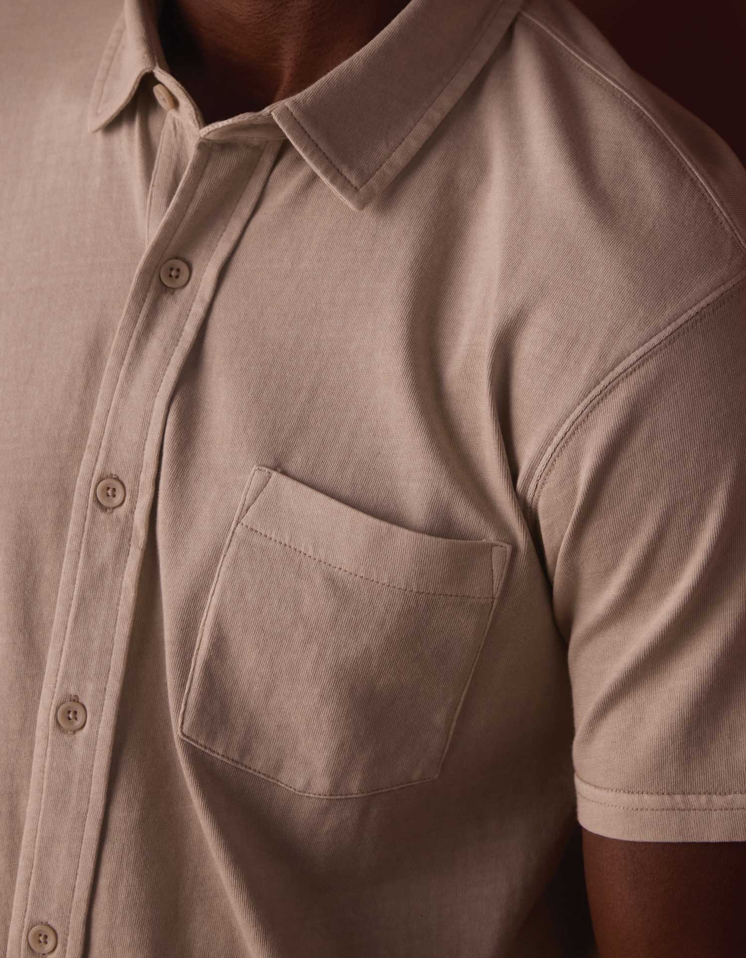 Normal Jersey Button Up in Pumice - Image 3