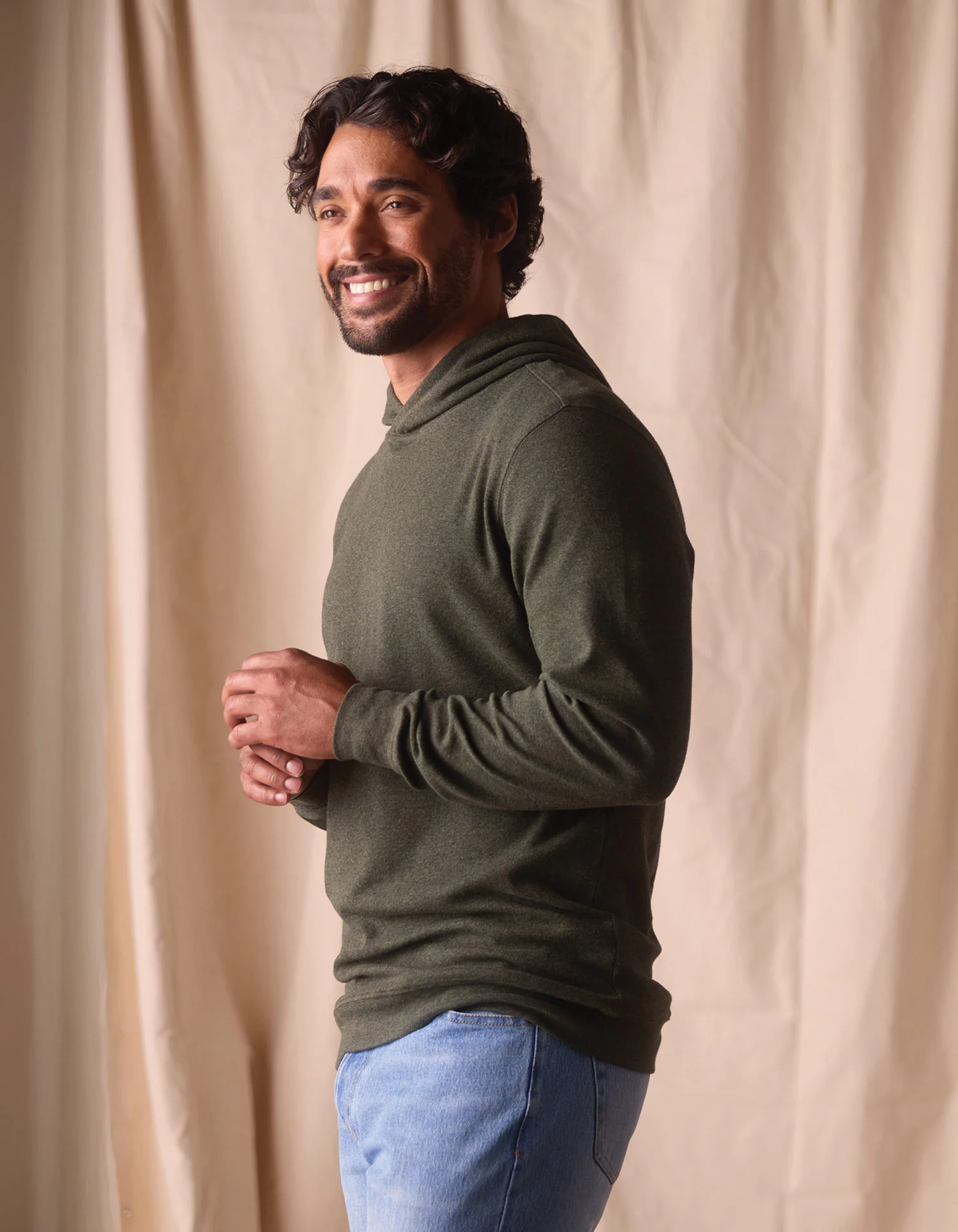 Puremeso Essential Hoodie in Olive - Image 5