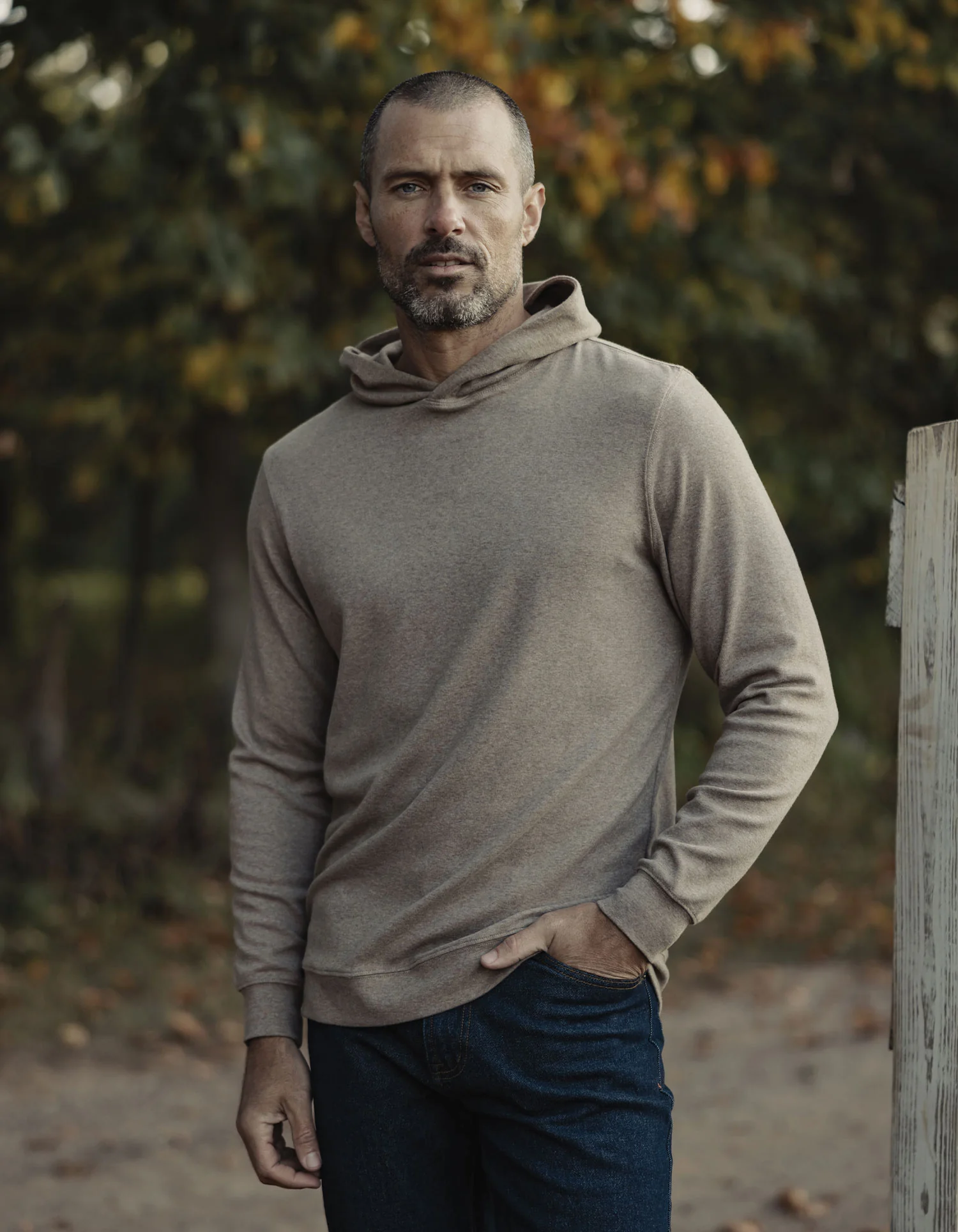 Puremeso Essential Hoodie in Taupe - Image 3