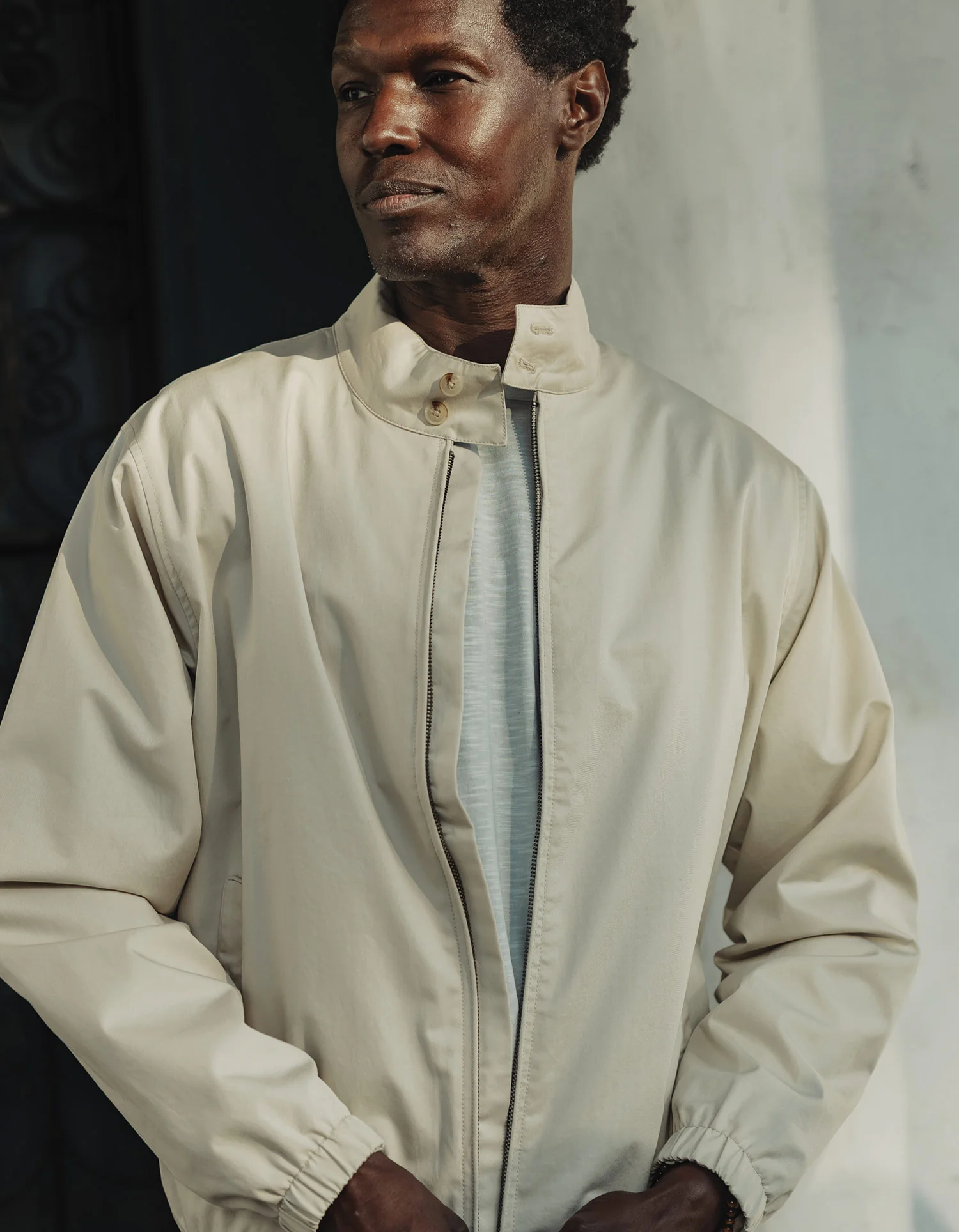 The Harrington Jacket in Light Khaki - Image 3