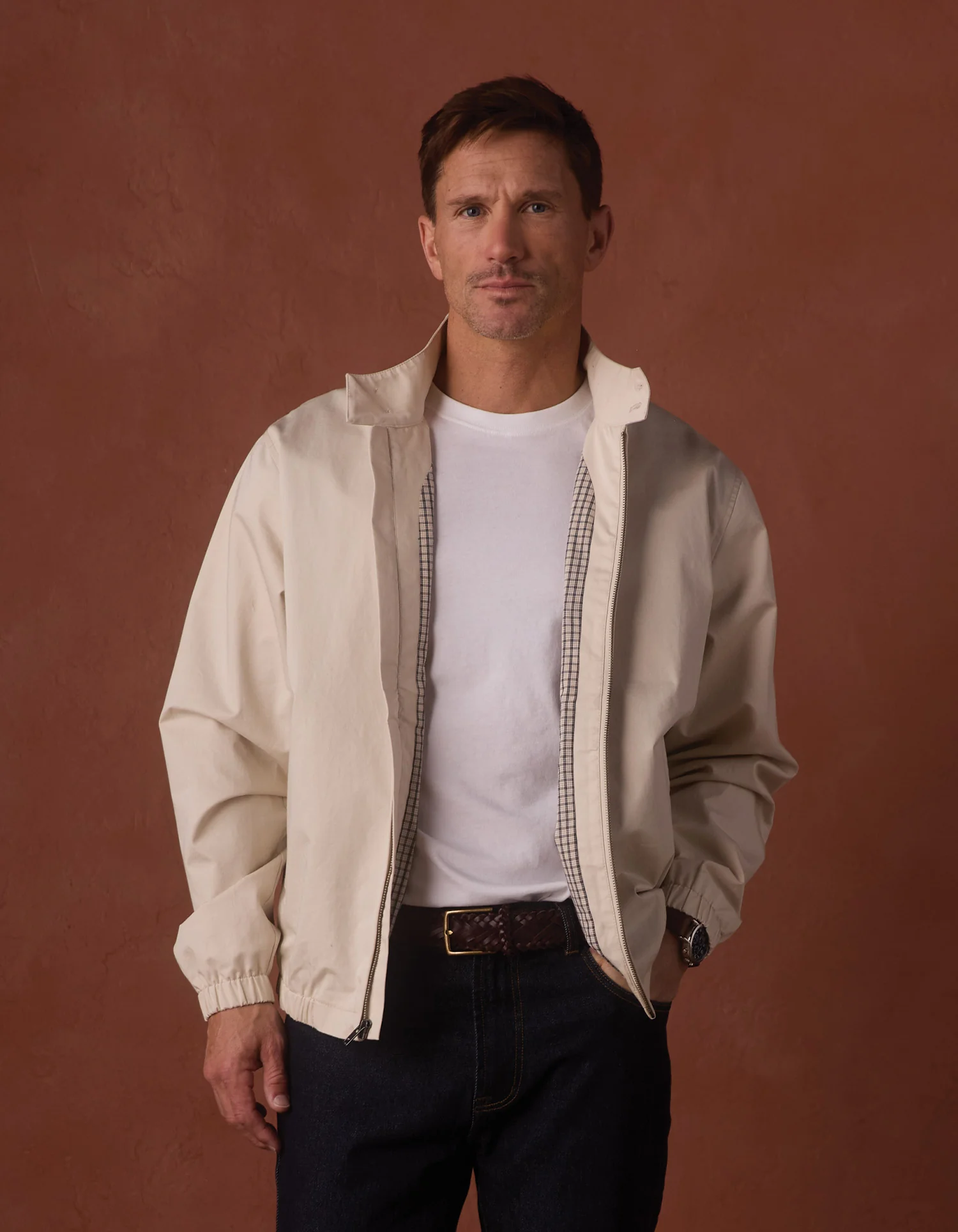The Harrington Jacket in Light Khaki - Image 4