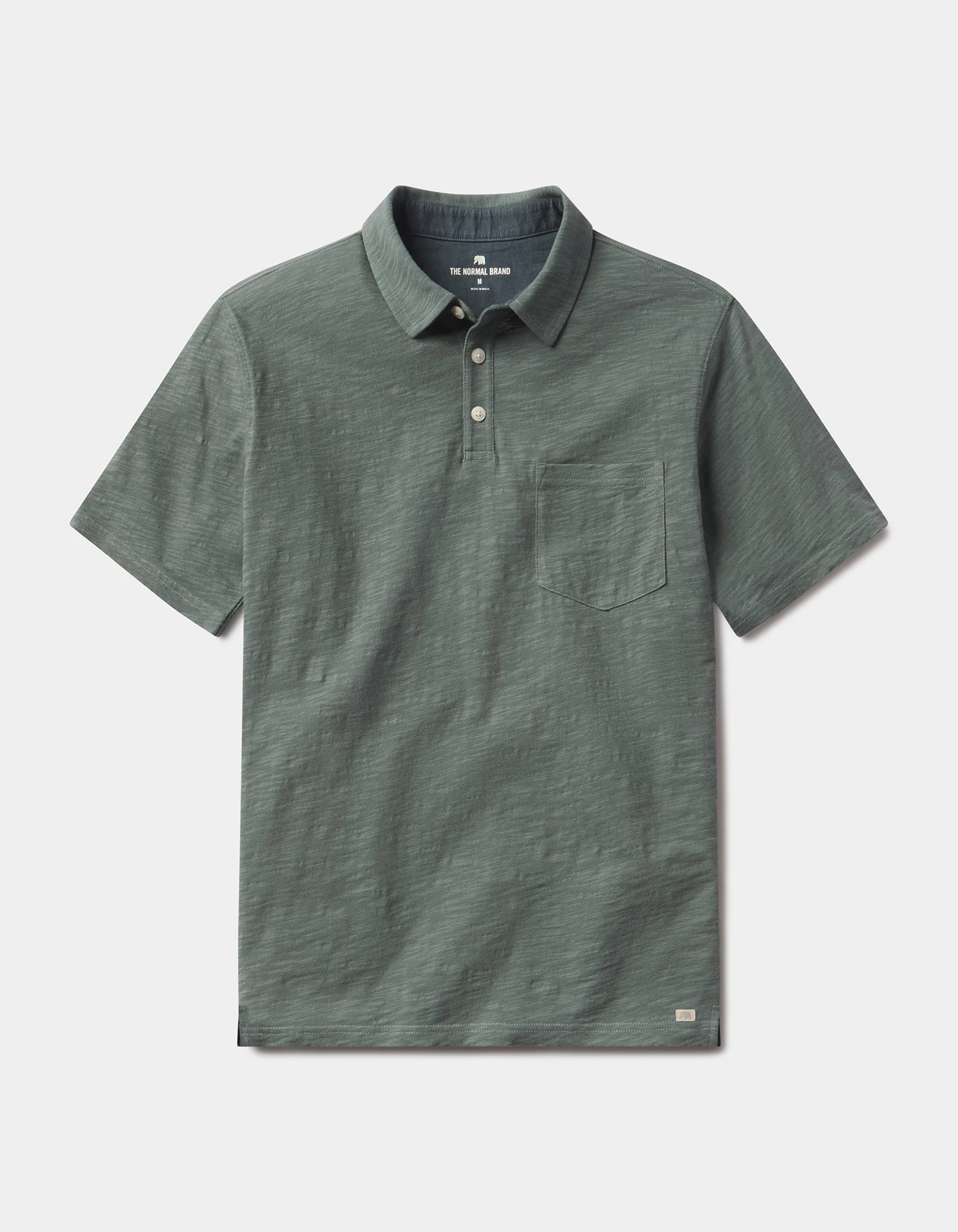 Vintage Slub Pocket Polo in Mediterranean Green - Image 4