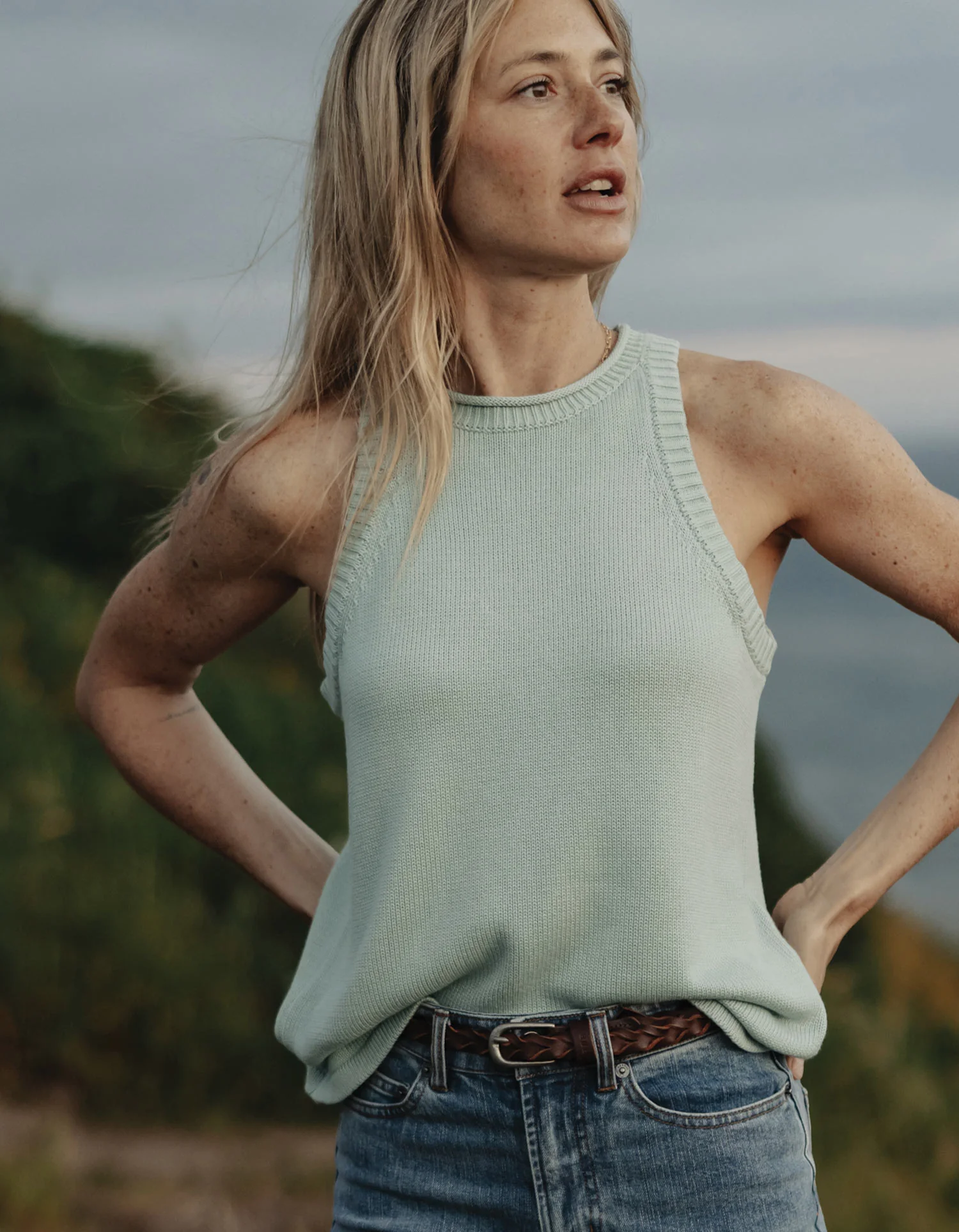 Wanderlust Hi-Neck Tank in Sea Glass - Image 4