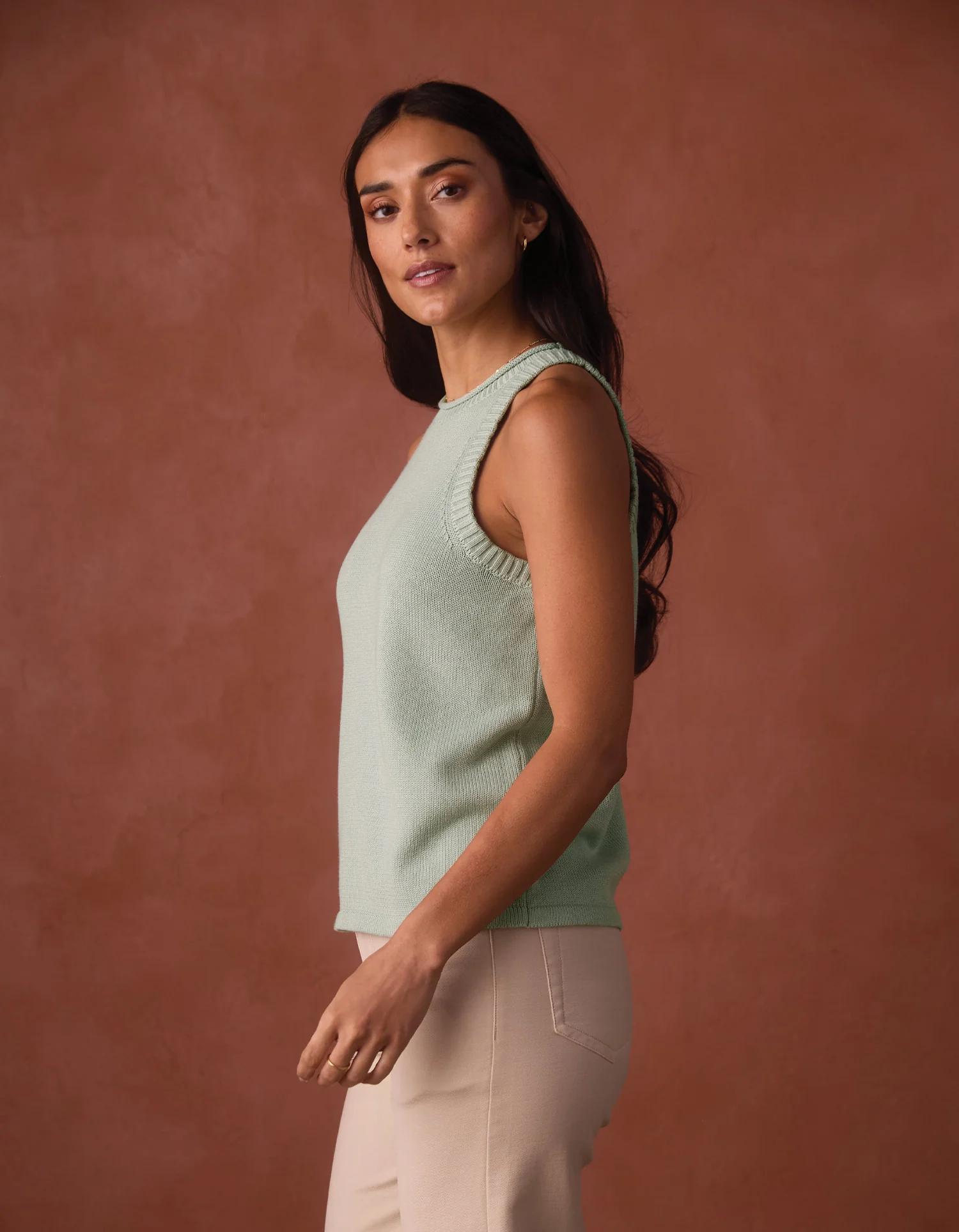 Wanderlust Hi-Neck Tank in Sea Glass - Image 6